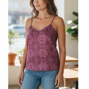 Soma Burgundy Burn-out Velvet Camisole size Medium